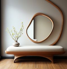 Asymmetrical Wooden Frame Mirror, Irregular Mirror, Home Decor Mirror - Etsy UK