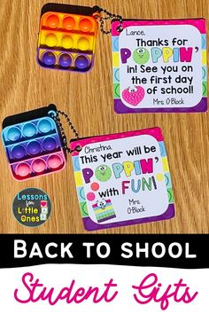 back to school student gifts with text overlay