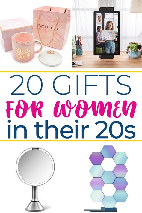 Searching for exciting gifts for women in their 20s? Here are twenty unique and fun gifts for 20 somethings. These gift ideas are sure to make her smile! Trendy Gifts For Women Birthday, 20s Birthday Gift Ideas, Unique Gifts For Her Birthday, 20 Th Birthday Gift Ideas, 29th Birthday Gift Ideas For Her, 24th Birthday Gifts For Her, Gifts For Girls In Their 20s, 20th Birthday Gift Ideas For Best Friend, Gifts For Women In Their 20s