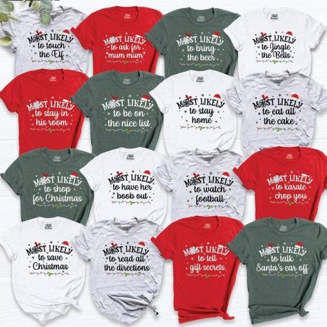 Friendmas Christmas Shirts, Friends Christmas Shirt Ideas, Christmas Pajamas Shirt Ideas, Christmas Family Tee Shirts, Matching Family Shirts Christmas, Family Christmas Cricut Shirts, Group Christmas Shirt Ideas, Christmas Teeshirt Ideas, Red Christmas Shirt Ideas