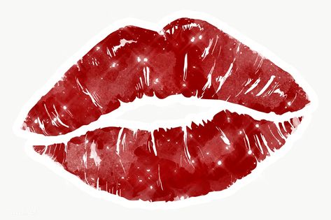 Sparkling lip print sticker with white border | free image by rawpixel.com / manotang Wrinkled Paper Background, Red Lipstick Kisses, Mean Girls Burn Book, Lips Pillow, Wrinkled Paper, Lipstick Mark, Kiss Mark, Sparkle Lips, Lip Logo