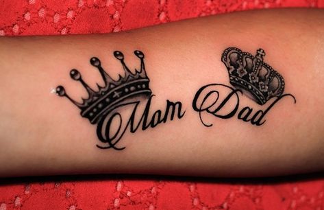 15 Cool Dad Tattoo Designs For Men And Women Europe Tattoos, Mum And Dad Tattoos, Tato Maori, Mom Dad Tattoo Designs, Dad Tattoo, Famous Tattoos, Dad Tattoos, Cool Tattoos For Guys, Crown Tattoo