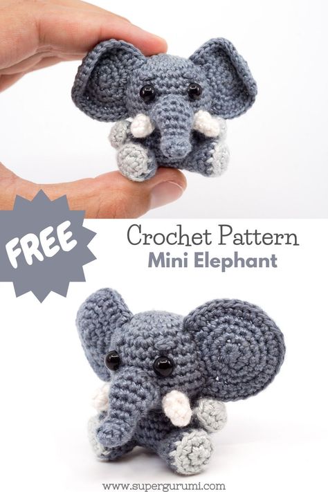 Figurine, Amigurumi Patterns, Mini Elephant Crochet, Elephant Crochet, Clothes Crochet, Kids Crochet, Amigurumi Elephant, Clothing Patterns Free, Crochet Clothes Patterns