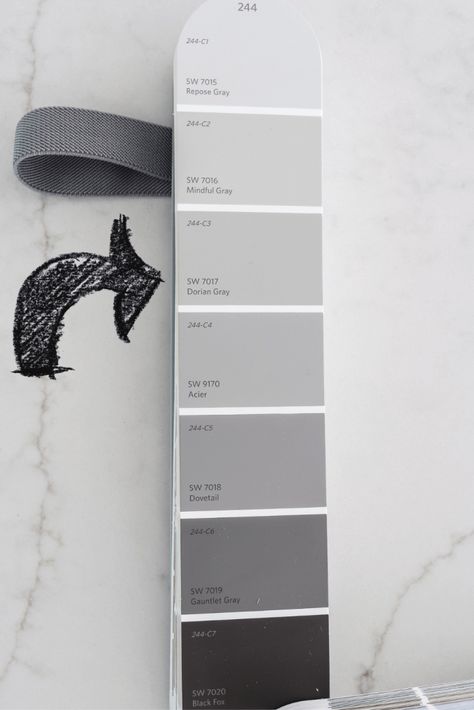 Sherwin Williams Dorian Gray, Gray Paint Colors Sherwin Williams, Grey Painted Kitchen, Best Gray Paint, Best Gray Paint Color, Gray Painted Walls, Dark Grey Paint, Homes Inside, House Color Palettes