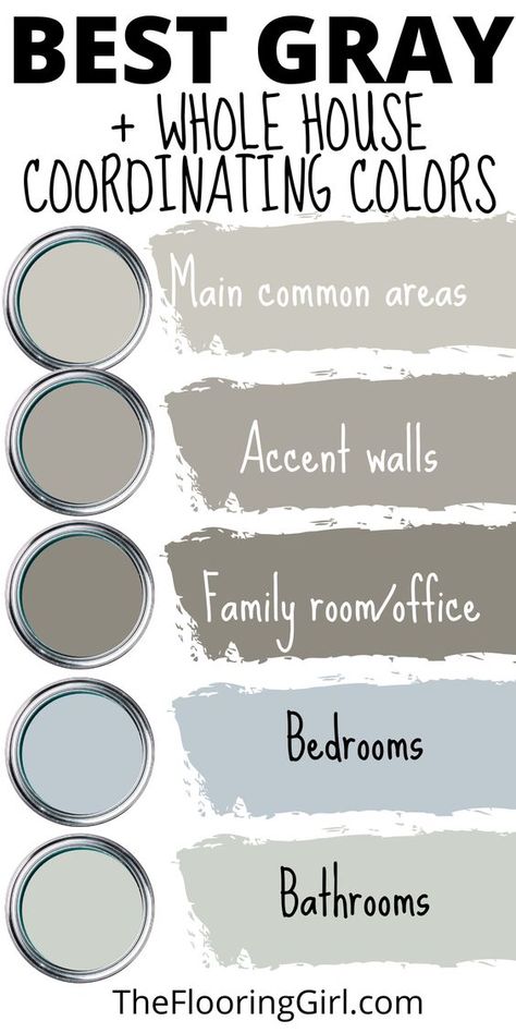 Bilik Kecil, Paint Colors For Walls, Sherwin Williams Repose Gray, Perete Accent, Colors For Walls, Best Gray Paint, Best Gray Paint Color, Koti Diy, Hiasan Bilik Tidur