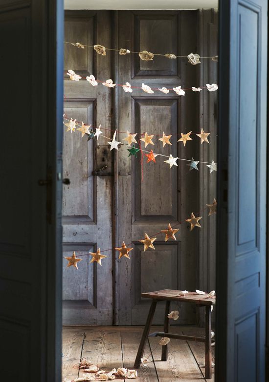 hand-made paper star garland