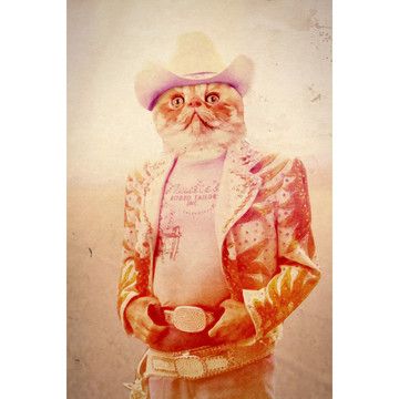 Cowboy Cat print. John Keddie.