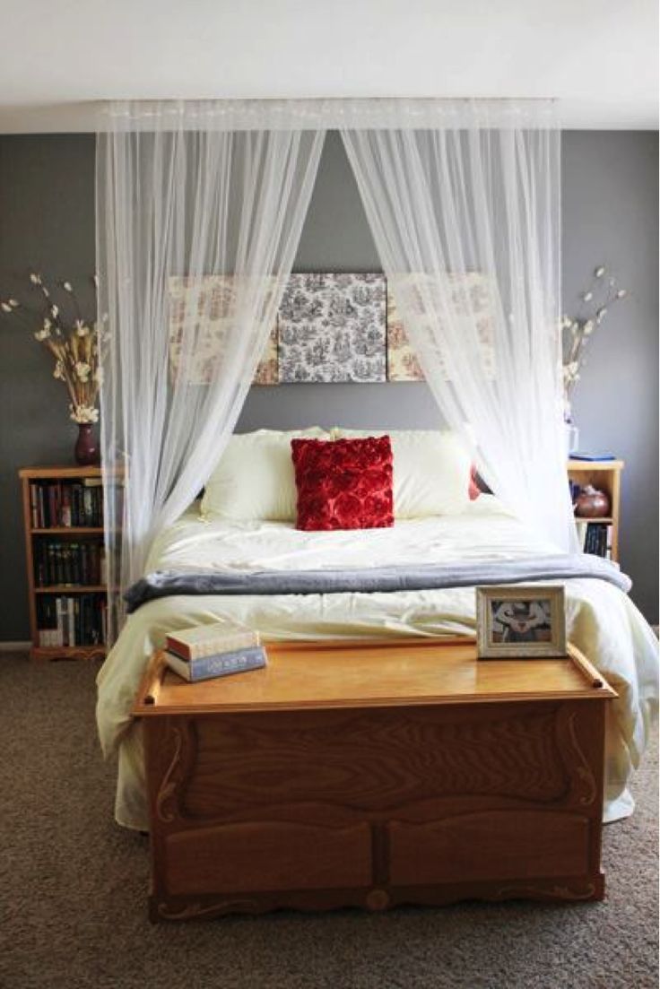 Canopy Curtain over bed | For the Home | Pinterest