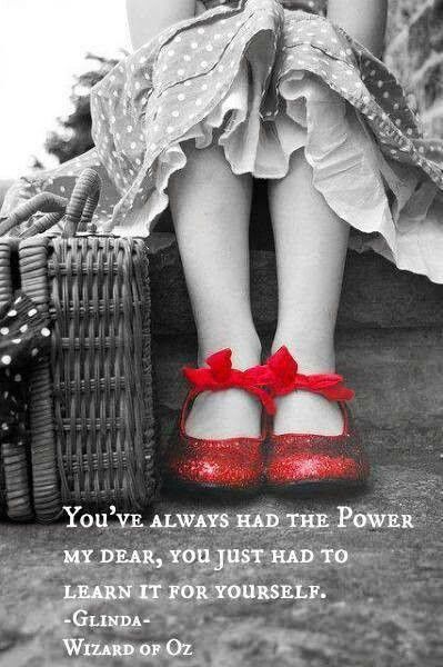 Poster:  You've always had the power my dear, you just had to learn it yourself." Glinda, The Wizard of Oz