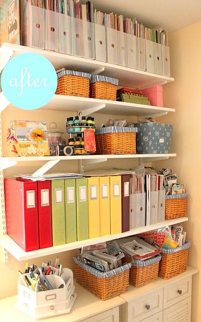 Organizing craft supplies and scrapbooks