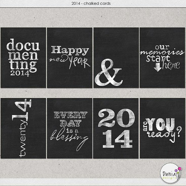 Free 2014 Chalked Filler Cards for Project Life from Dunia Designs {on Facebook}