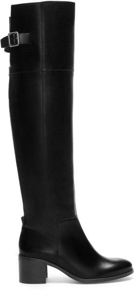 Zara Black Leather Boot with Xl Leg | Style- Zara | Pinterest