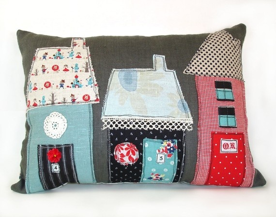 vintage fabric houses. from robinseggblue