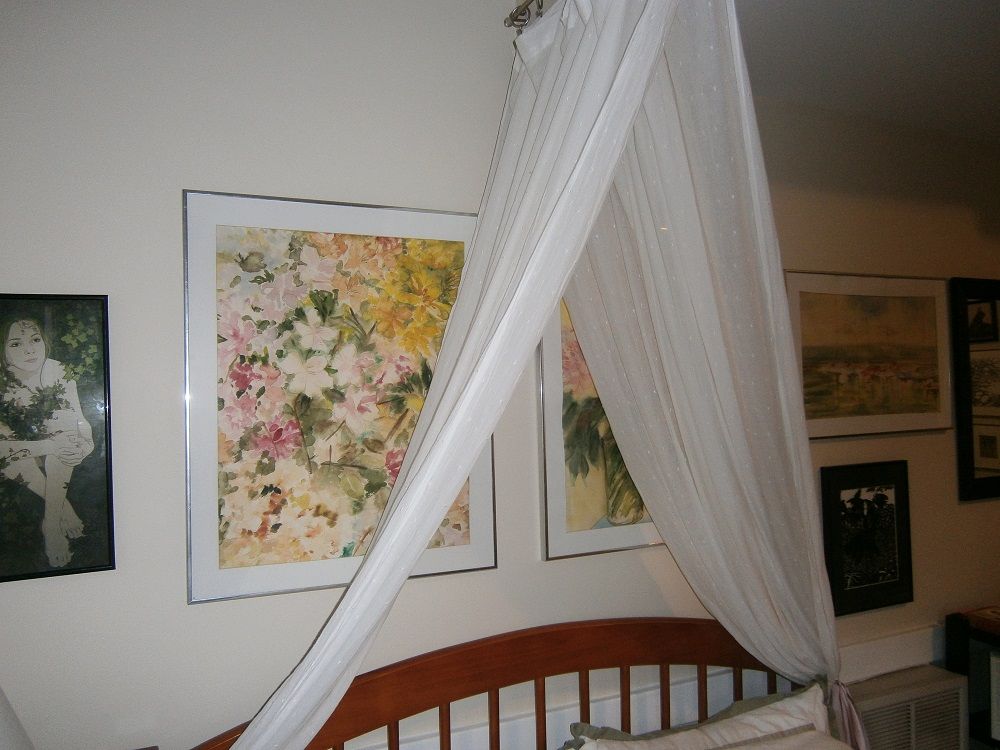 The curtain over the bed. | Shabby Chic Decorating | Pinterest