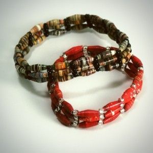 Woven Paper Bead Bracelets