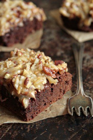 German Chocolate Brownies from My Baking Baking Addiction