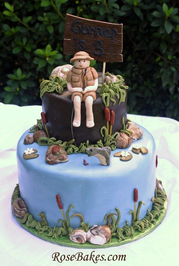 My friend Rose is a cake design genius, check out her work. Little Boy Fishing Birthday Cake.  Click over for more pics & details!