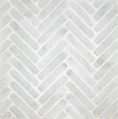 Ann Sacks Stone Mosaics  I'm a nut for herringbone patterns and I love this tumbled marble one for a bathroom or inset behind a stove.