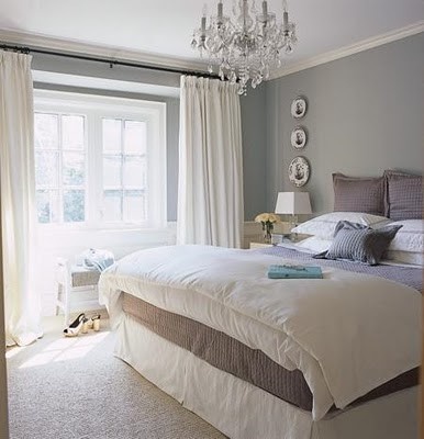 Curtains, handing light over bed | Bedrooms | Pinterest