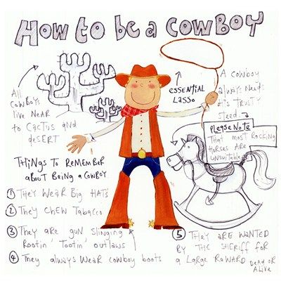 Helen Doodle - How to be a Cowboy - art prints and posters