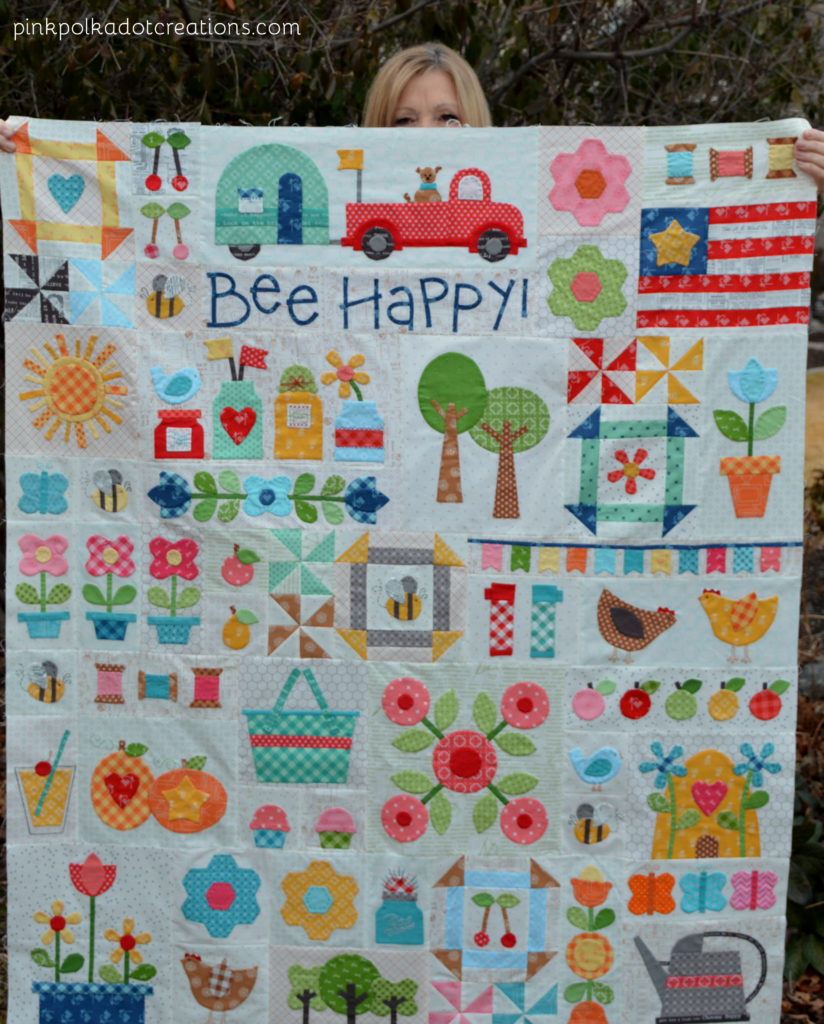 bee happy quilt-WIP