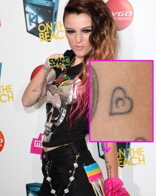 Cher Lloyd’s “C” and Heart Arm Tattoo