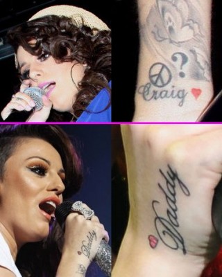 Cher Lloyd’s “Daddy” & “Craig” Tattoos With Small Hearts