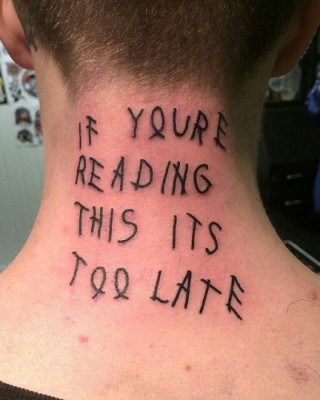 Die-Hard Fan Gets a Neck Tattoo of Drake’s Mixtape Artwork