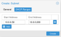 DHCP range configuration