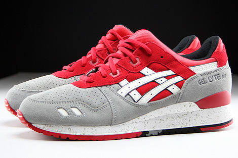 Asics Gel Lyte III Rot Hellgrau Weiss Schwarz Seitenansicht