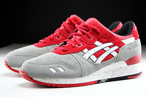 Asics Gel Lyte III Rot Hellgrau Weiss Schwarz Seitendetail