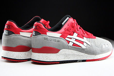 Asics Gel Lyte III Rot Hellgrau Weiss Schwarz Rueckansicht