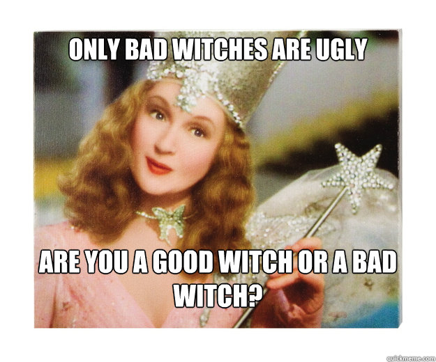 Only bad witches are ugly are you a good witch or a bad witch?  