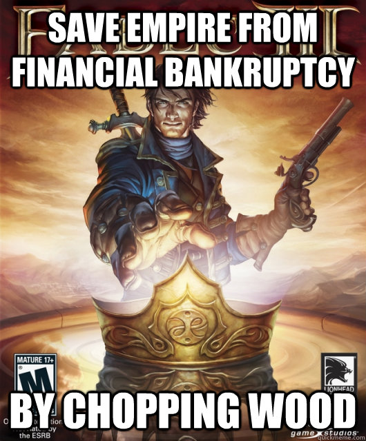 Save Empire From Financial Bankruptcy By Chopping Wood  Fable 3