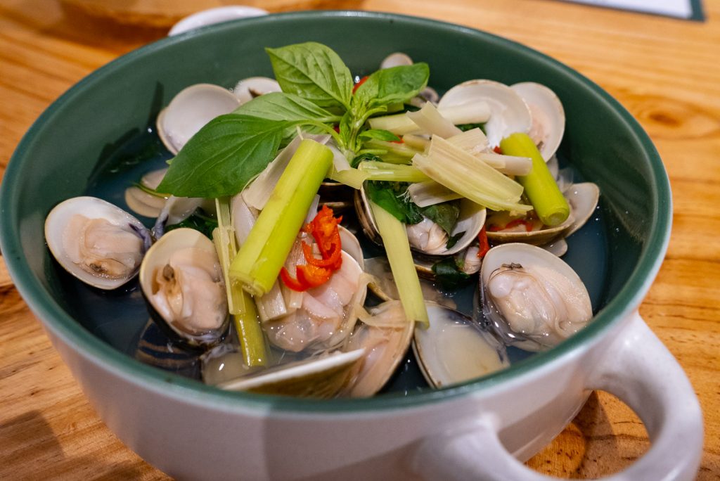 steamed clams at Bun Cha Cha, a Vietnamese restaurant in Shanghai specializing in bun cha. Photo by Rachel Gouk. 