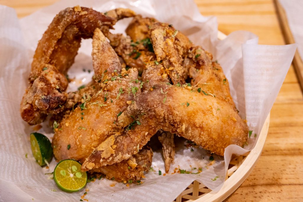 Fried fish sauce chicken wings at Bun Cha Cha, a Vietnamese restaurant in Shanghai specializing in bun cha. Photo by Rachel Gouk. 