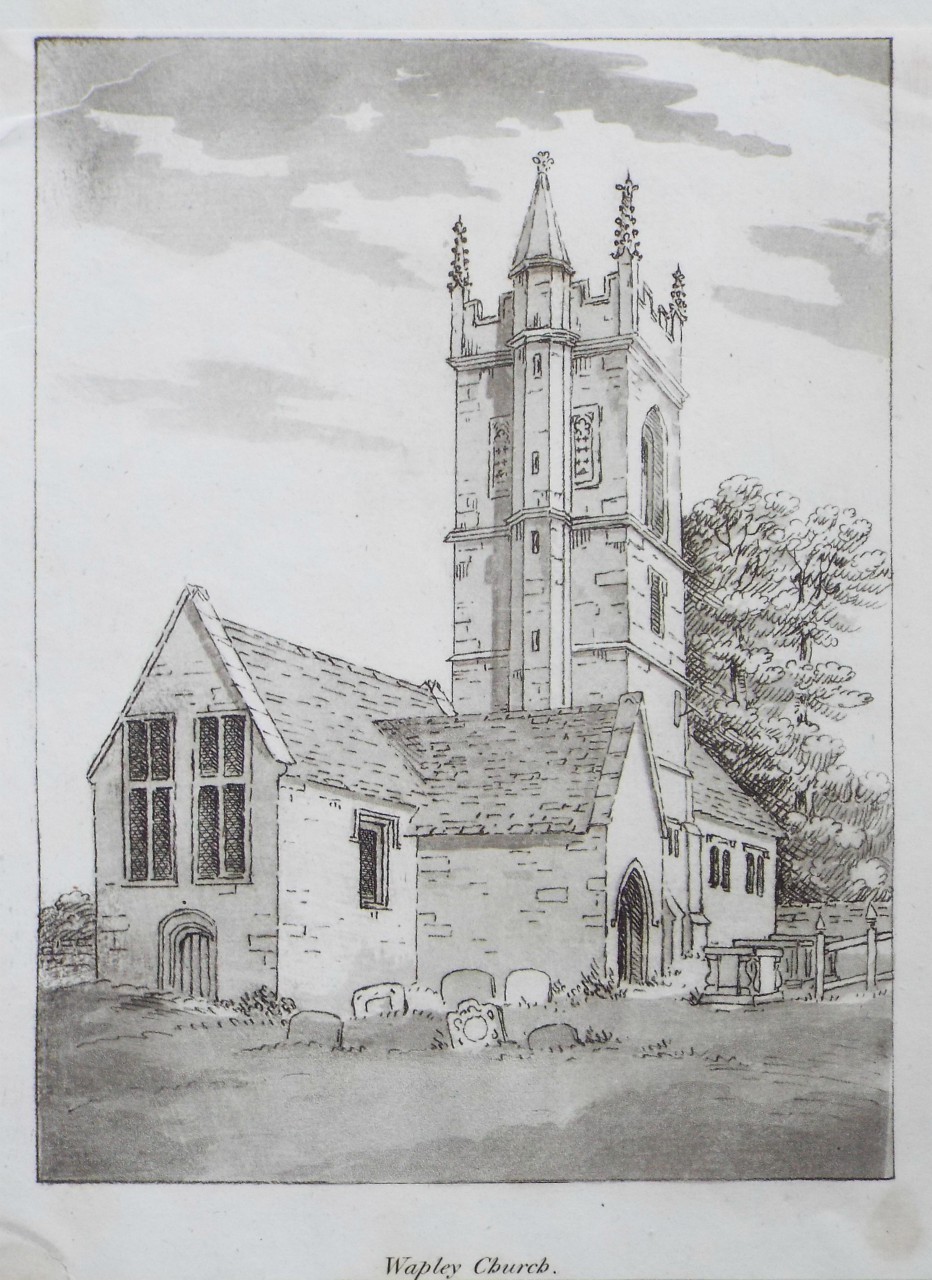 Etching with aquatint - Wapley Church.