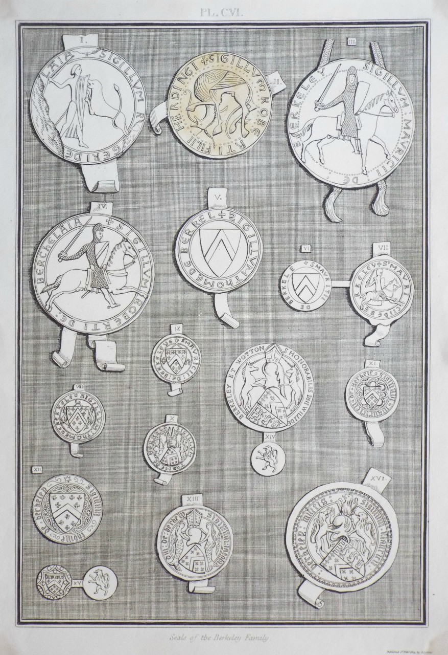 Etching - Seals of the Berkeley Family.