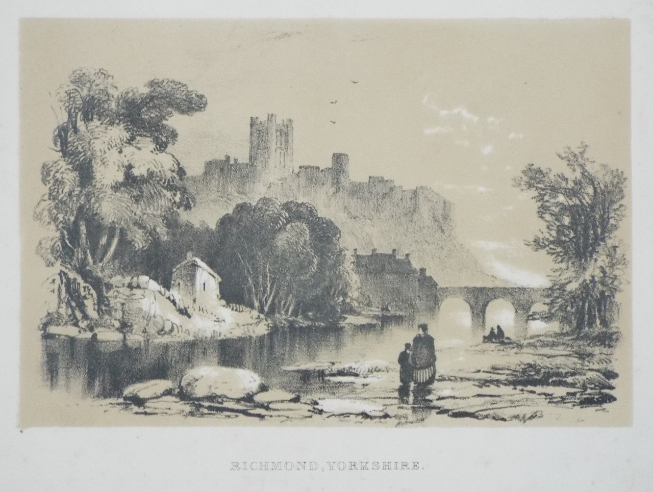 Lithograph - Richmond, Yorkshire.