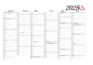 1er semestre 2025 à imprimer avec jours fériés