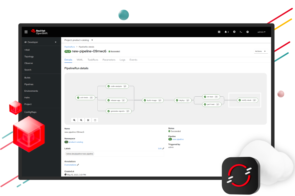 Openshift product screen