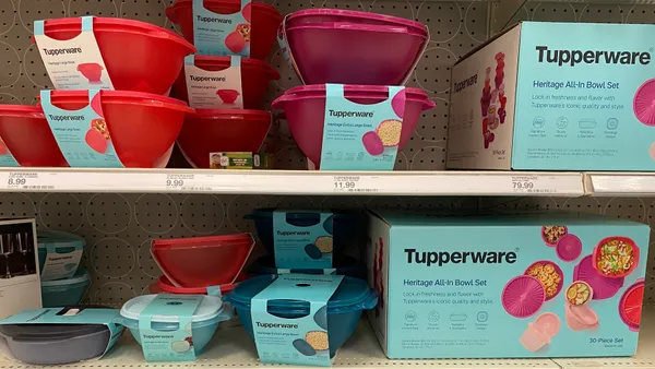 A Tupperware display at Target.