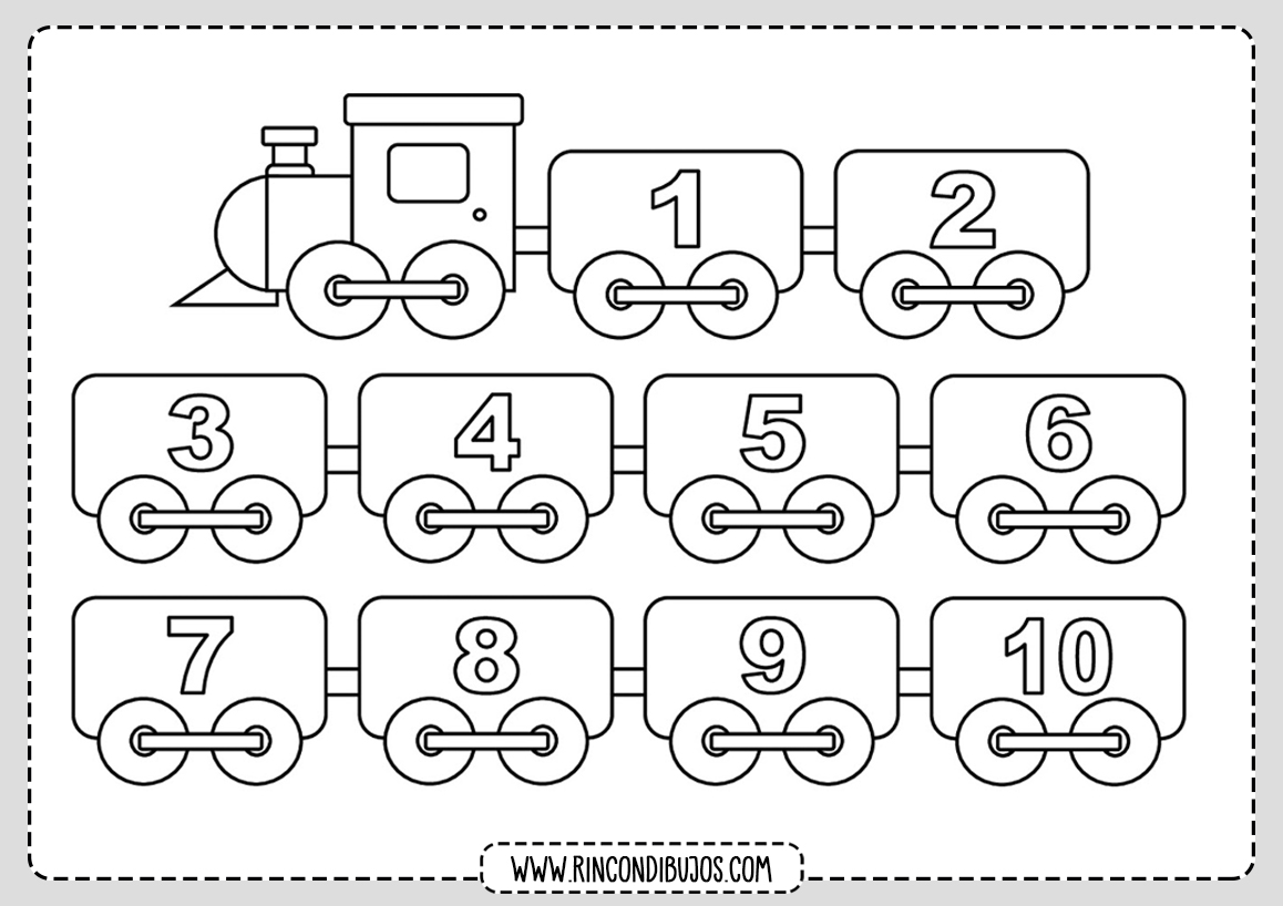 Ficha de los Numeros para colorear