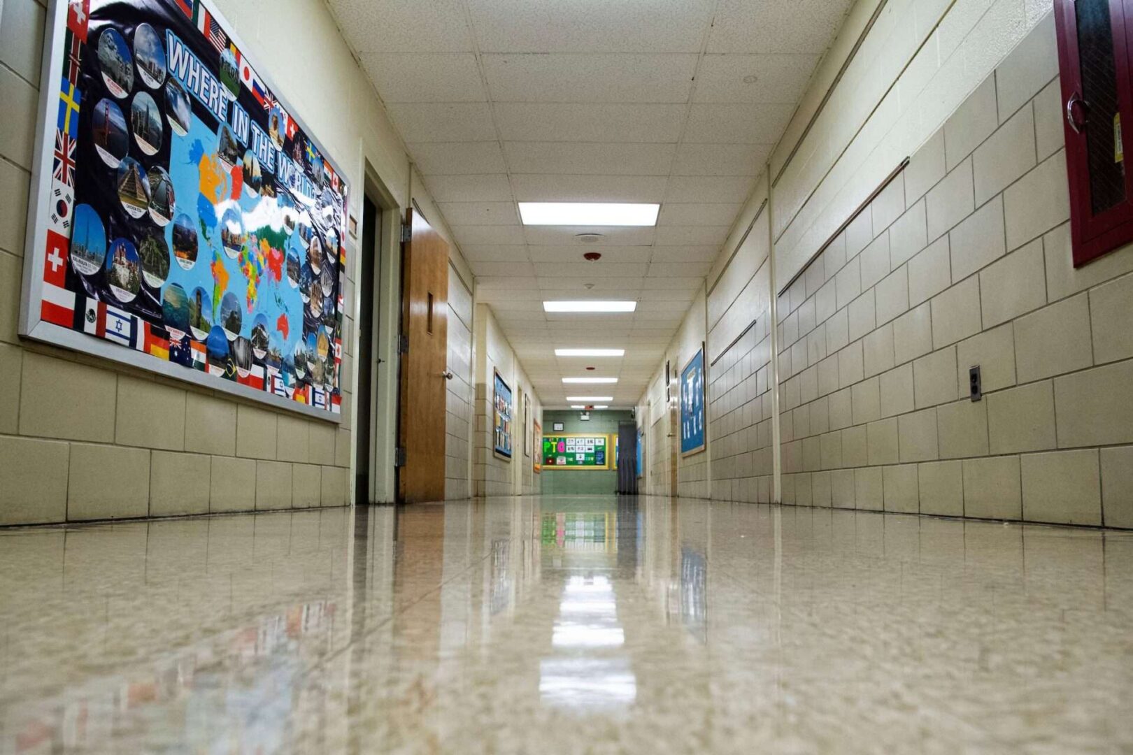 An empty hallway is pictured at Heather Hills Elementary School in Bowie, Md., in 2020. For anyone concerned about our students’ future, failing to reopen schools this fall is not an option, Winston writes.