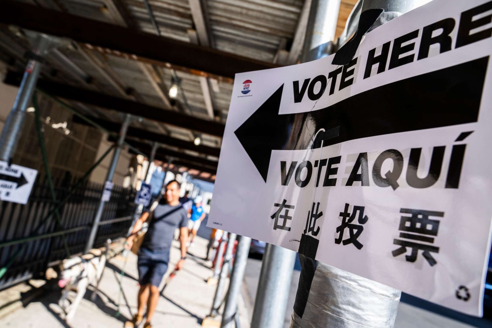 Republicans have a real opportunity to win the Hispanic vote, but only if they understand the issues that matter, Winston writes. Above, a voting sign is seen at a polling place in New York in August.