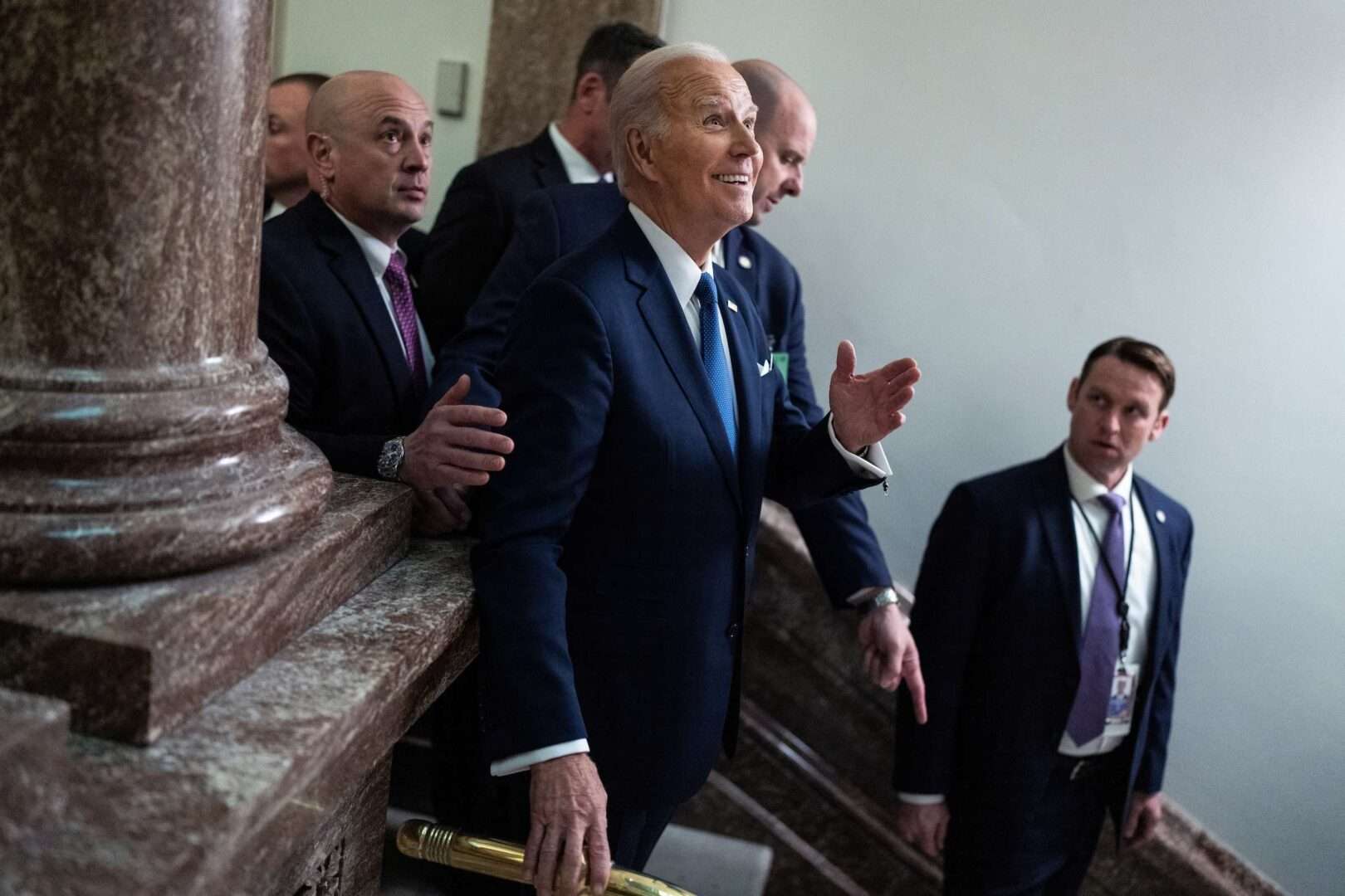 President Joe Biden may have thought he scored a win with his comments on Social Security and Medicare on Tuesday night, but he was wrong, Winston writes. Above, Biden makes his way out of the Capitol after delivering the State of the Union.