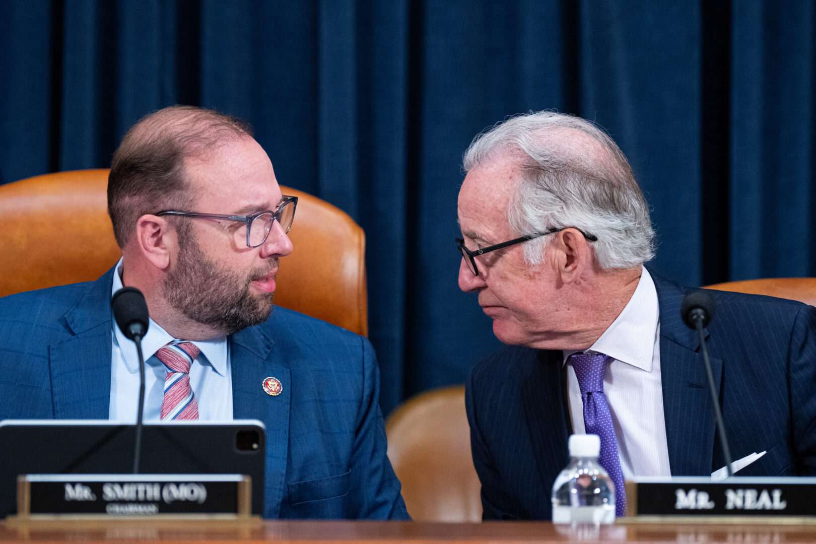 House Ways and Means Chairman Jason Smith, R-Mo., left, said the White House action mirrors committee legislation. Ranking member Rep. Richard Neal, D-Mass., said Congress still has to act on comprehensive legislation. 