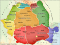 Romania - Historical Regions Map