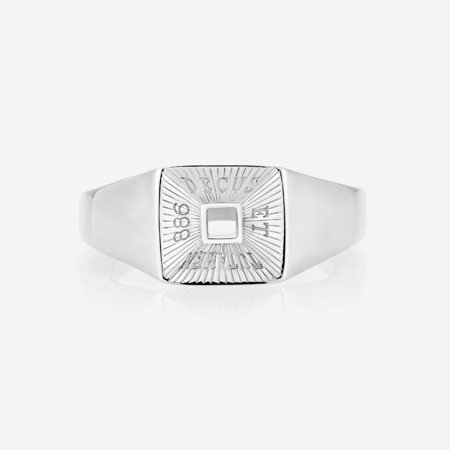 886 Royal Mint Rings Tutamen Square Signet Ring Silver