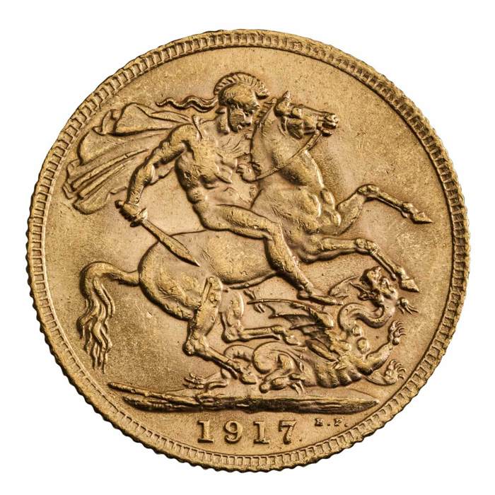 1917 George V Gold Sovereign Coin